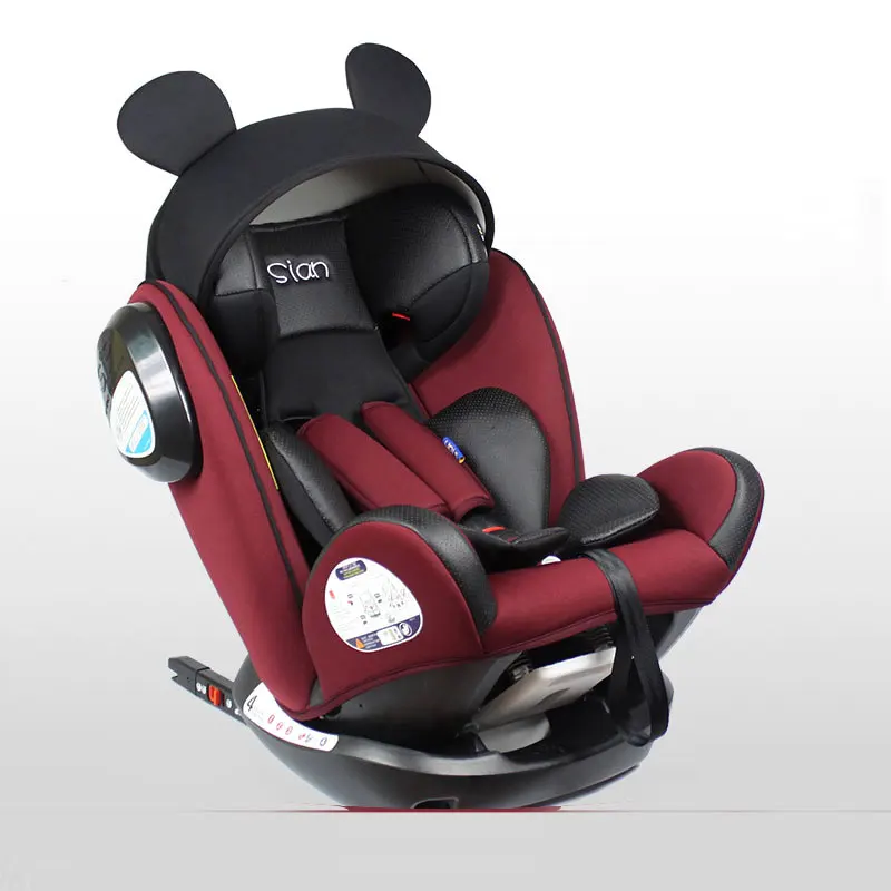 Isofix интерфейс детское автомобильное сиденье безопасности От 0 до 12 лет ECE 3C трансформер детское младенческое автомобильное сиденье безопасности пятиточечный ремень безопасности 0~ 12 - Цвет: Wine