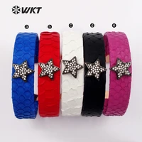 wt b396 wholesale fashion jewelry high quality cuff bangle multi color optional trendy bangle with star charm for women gift