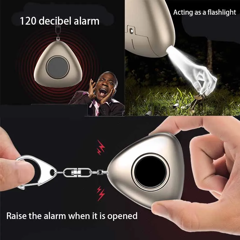 

Multi-functional Portable Triangled Personal Safety Security Alarm Keychain Self-defense Supplies Outdoor Sports Emergency Tools
