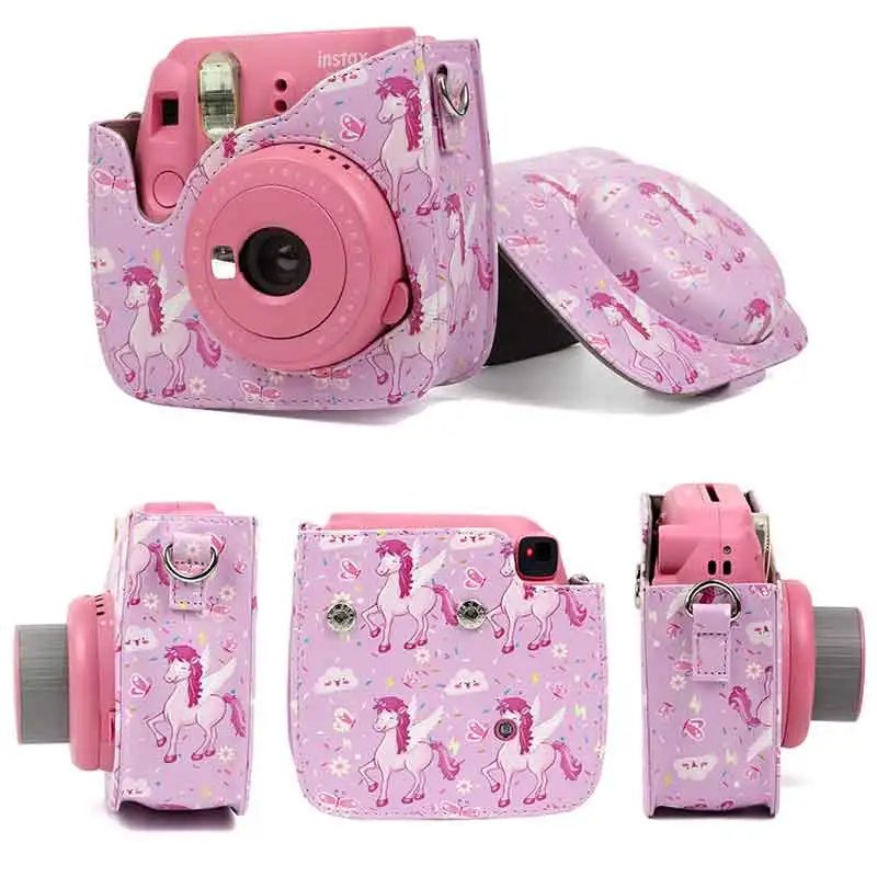 Розовая красная сумка из искусственной кожи чехол для Fujifilm Instax Mini 8 8s mini 9 с
