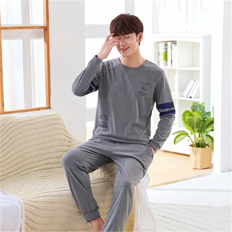 Высокое качество Для мужчин s Пижама пижамы 100% хлопок Pijama Hombre мужские Пижамные