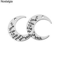 nostalgia 5pcs crescent moon necklace charms pendant i love you to the moon and back 2830mm
