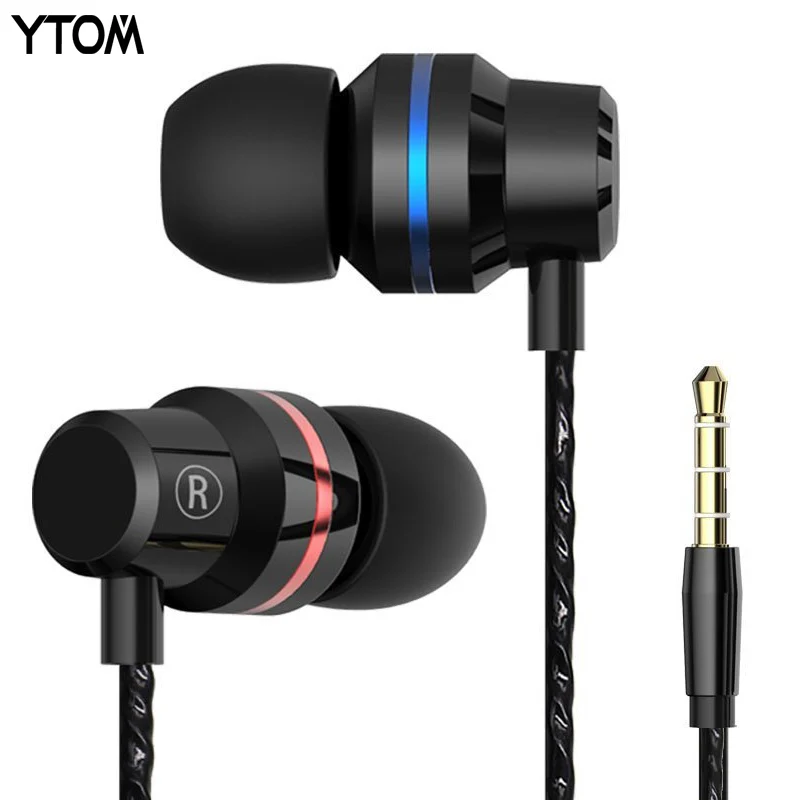Ytom In Ear Wire металлические наушники супер бас стерео с микрофоном для iPhone 6 5s 5 xiaomi pc