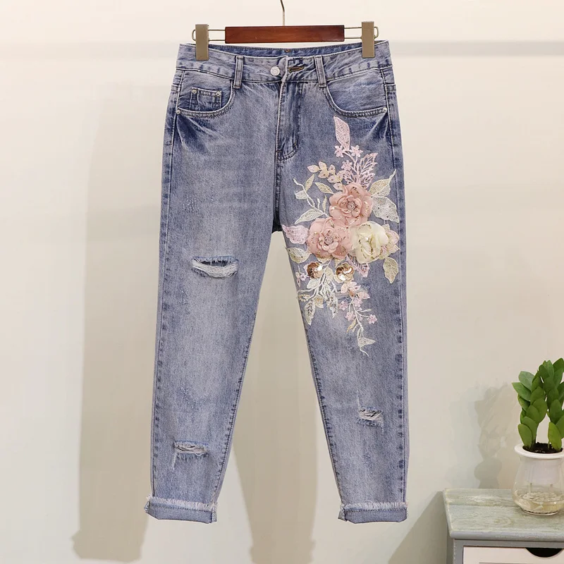 Женская футболка с блестками ALPHALMODA летняя 3D цветами |