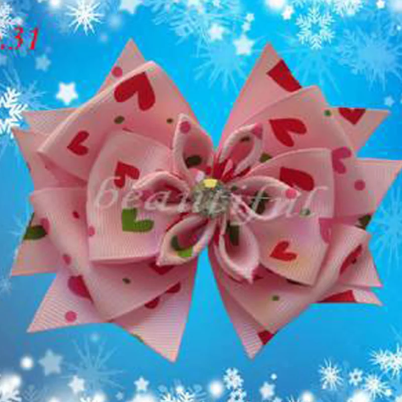 

50 BLESSING Good Girl Boutique 4.5" A-Snowflakeaccessories Bow Clip 130 No.