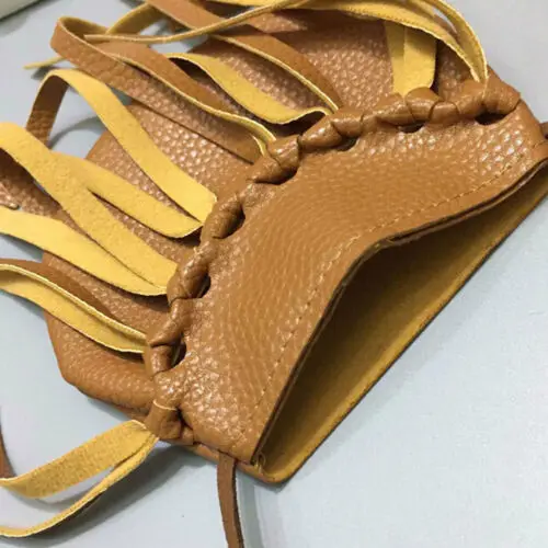 Новое милое детское платье для девочек из искусственной кожи с бахромой