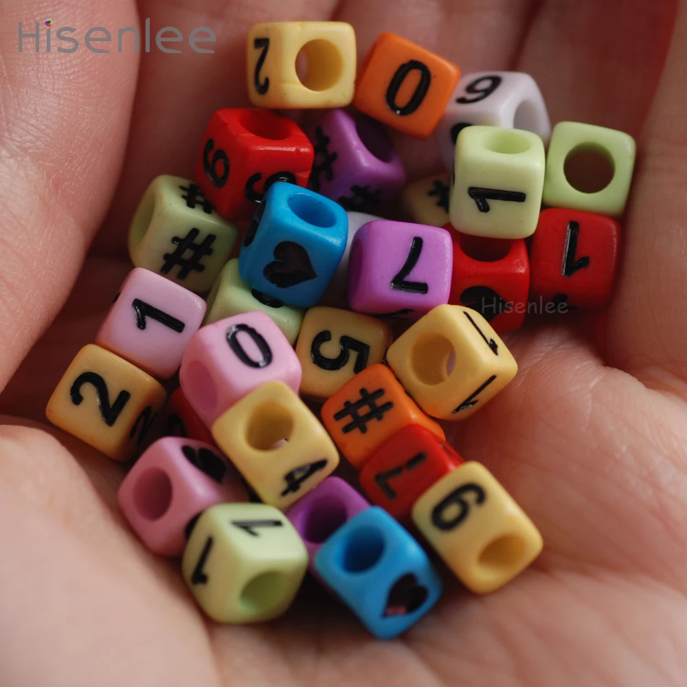 Hisenlee 6*6 мм 100 шт. 3D квадратный куб акриловый цвет смешивание случайных арабских