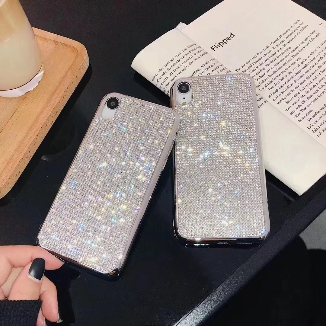Роскошный дизайнерский Алмазный чехол для IPhone XS Max XR X 8 7 6 S Plus plus блестящий