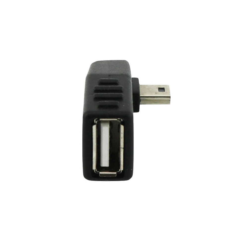 5x мини-usb 5Pin B штекер USB 2,0 Тип A Женский хост-адаптер OTG левый/правый/вверх/вниз угол черный