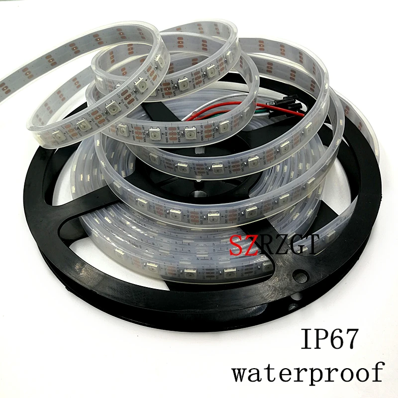 Светодиодная лента 5 м/1 М WS2812 2812B RGB 60leds IP20 IP67 водонепроницаемая цветная