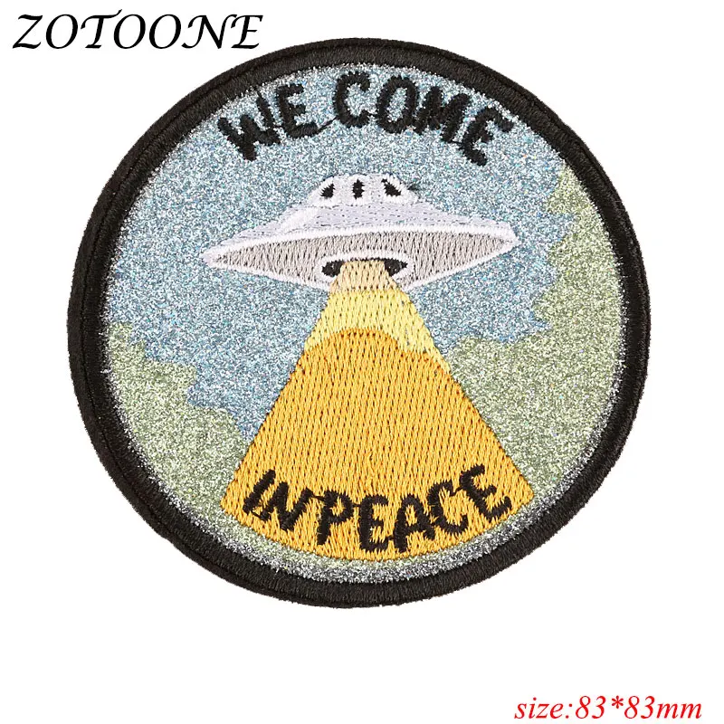 ZOTOONE сделай сам железная нашивка для одежды круглая вышивка планеты НЛО космос