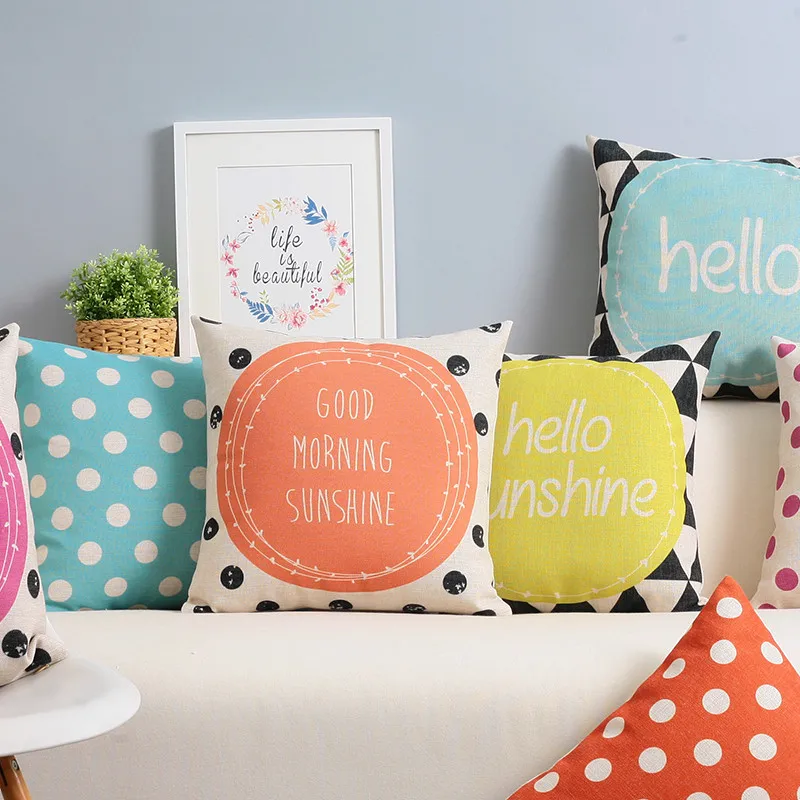 Американская красная желтая зеленая наволочка с волнистыми кругами для подушки