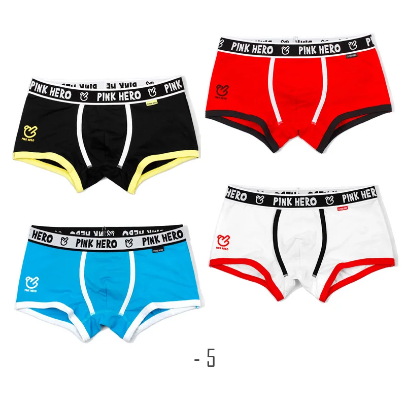 4Pcs Mix-1 4 шт. в упаковке, модное мягкое Мужское нижнее белье из чистого хлопка, эластичный пояс, мужские повседневные боксеры, мужские трусы-боксеры Cueca - Цвет: 4Pcs Mix-1