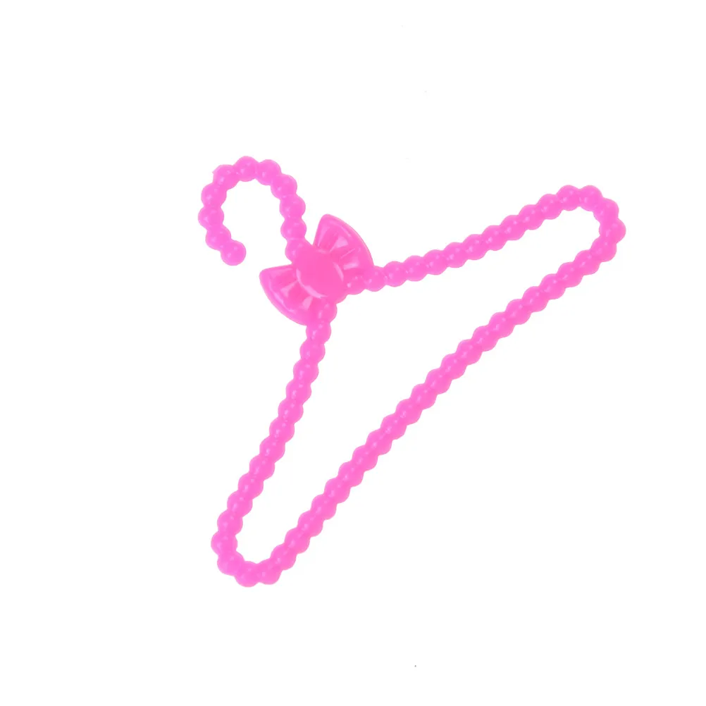 20 PCS/Lot Pink Color Hangers Accessories For Doll Clothes Dress Outfit Skirt Shoes Pretend Play House Girls' Gift | Игрушки и хобби
