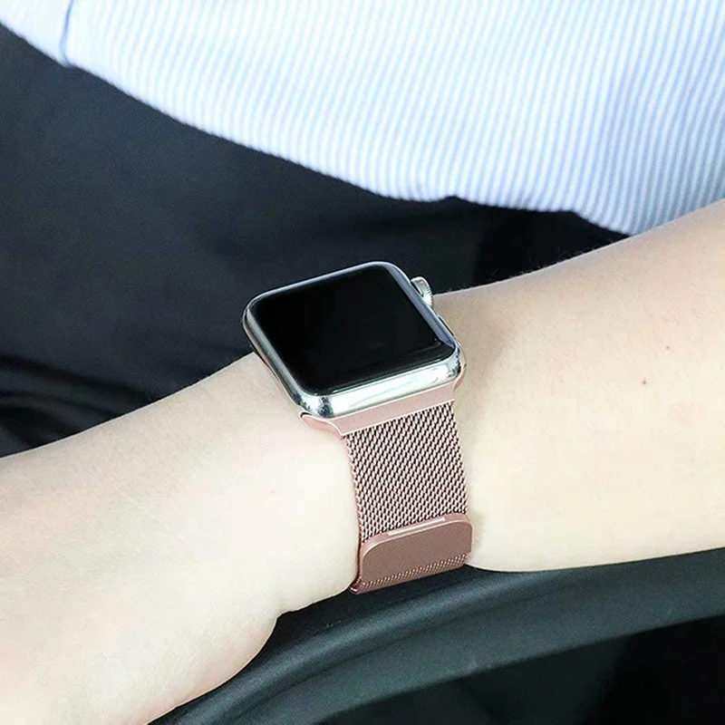 Миланский ремешок для Apple Watch Band 42 мм 38 мм 40 мм 44 мм металлический браслет из нержавеющей стали сетчатый ремешок для часов iwatch Serise4321