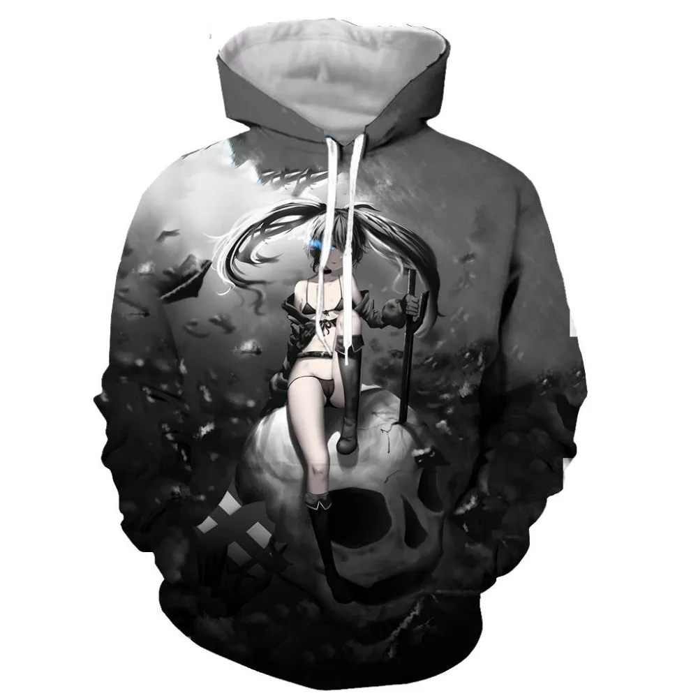 

Anime BLACK ROCK SHOOTER 3D printed men hooded hoodie sweatshirt fashion graphic hoodie casual streetwear pullover hoodie