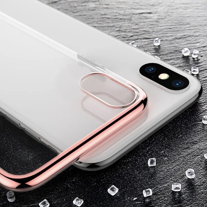 Для iPhone X Case роскошный цветной каймой прозрачный мягкий ТПУ покрытием чехол для