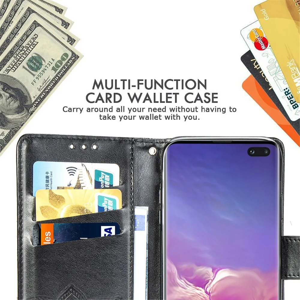 Роскошный кожаный чехол-книжка с бабочкой для Samsung Galaxy S10 Plus S9 S8 J4 J6 A7 2018 J2 Core A10 A40 A70