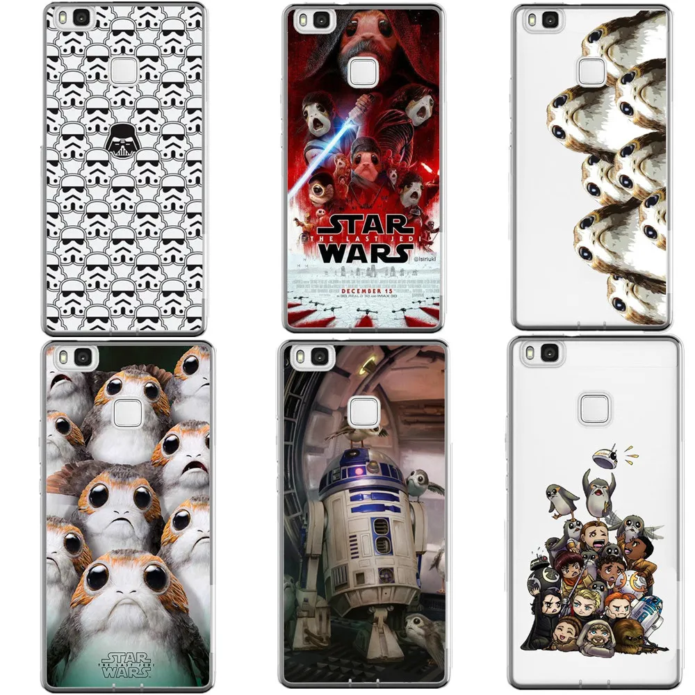На тему Звездных войн Последний джедай Porgs прозрачные ясные прочные корпус чехол