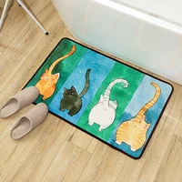 soft floor carpet for kitchen bedroom toilet funny cat 1pc absorbent bathroom mat doormat anti skid foot pad bath mats 5080cm