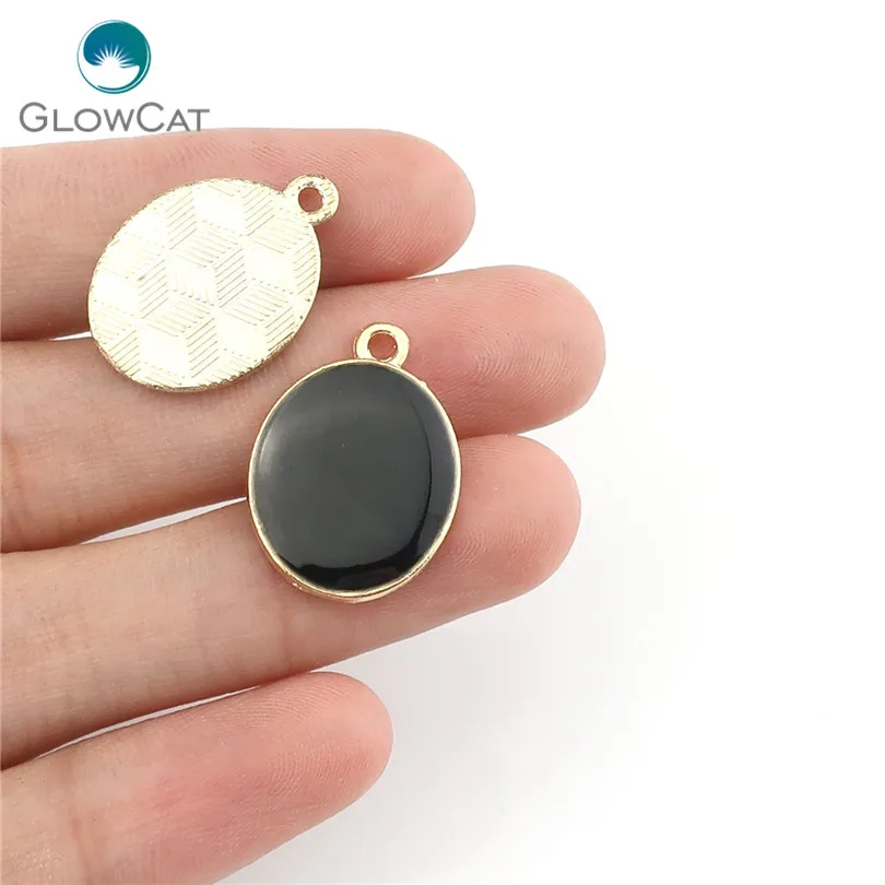 9pcs/lot Light Gold Enamel Black Mix Shape Beauty Pendant Jewelry Finding Making 22339 | Украшения и аксессуары