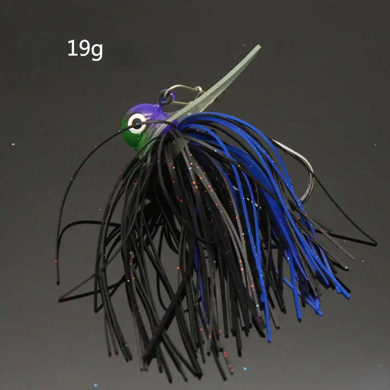 1 шт., 14 г, 19 г, искусственная приманка PESCA, свинцовая юбка, резиновые рыболовные Джиги, силиконовые приманки для бороды, плавающие крючки на окуня, приманки, мягкая водная трава - Цвет: E   19g