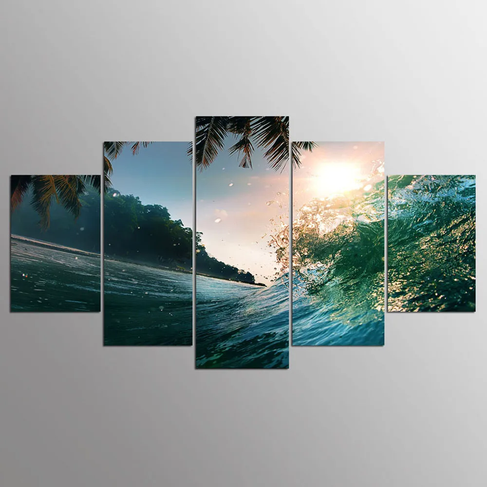Новинка 5 шт. холст искусство на стену морской волны Современное украшение для