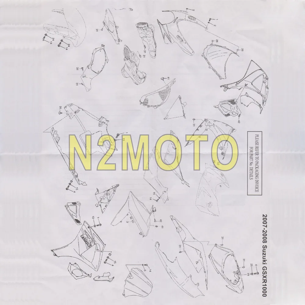 _ Полный комплект болтовых гаек крепежные винты для Suzuki GSXR 1000 2007-2008 нержавеющая