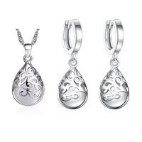 new fashion 925 sterling silver sets moonstone opal tears totem earrings necklace sets for women jewelry christmas gift