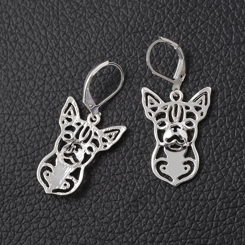 

RONGQING 2018 Модные полые Чихуахуа DIY кулон в виде животных серьги для женщин Мода девушка