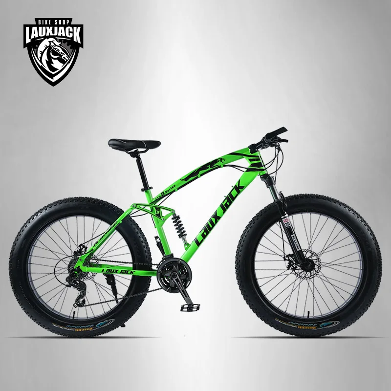 LAUXJACK горный фэтбайк велосипед 26&quotх4 0 колеса SHIMANO 24 скорости двухподвесная