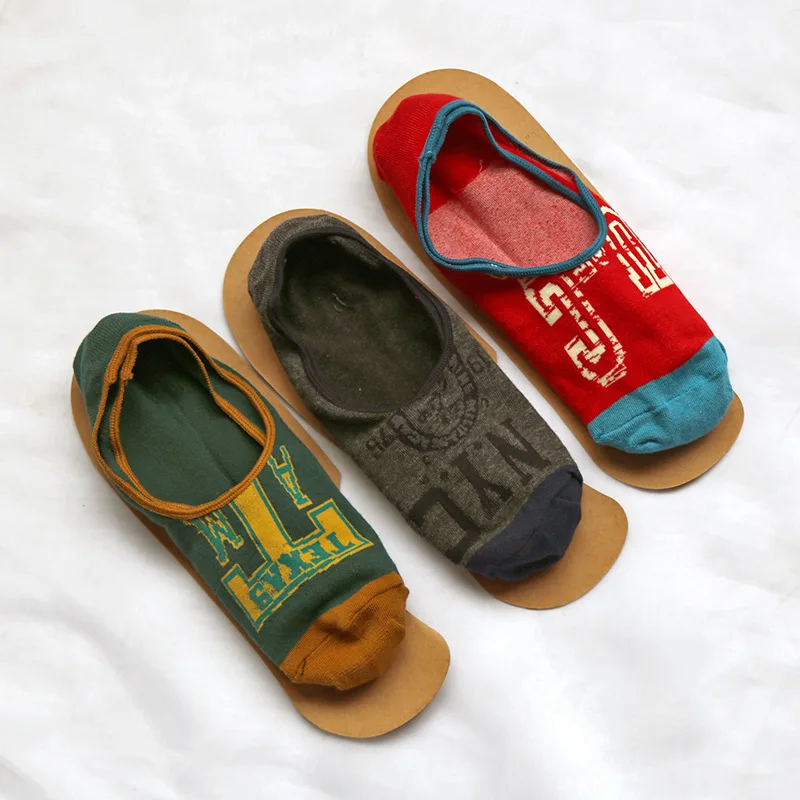 Новые мужские хлопковые летние носки-башмачки с индивидуальными буквами