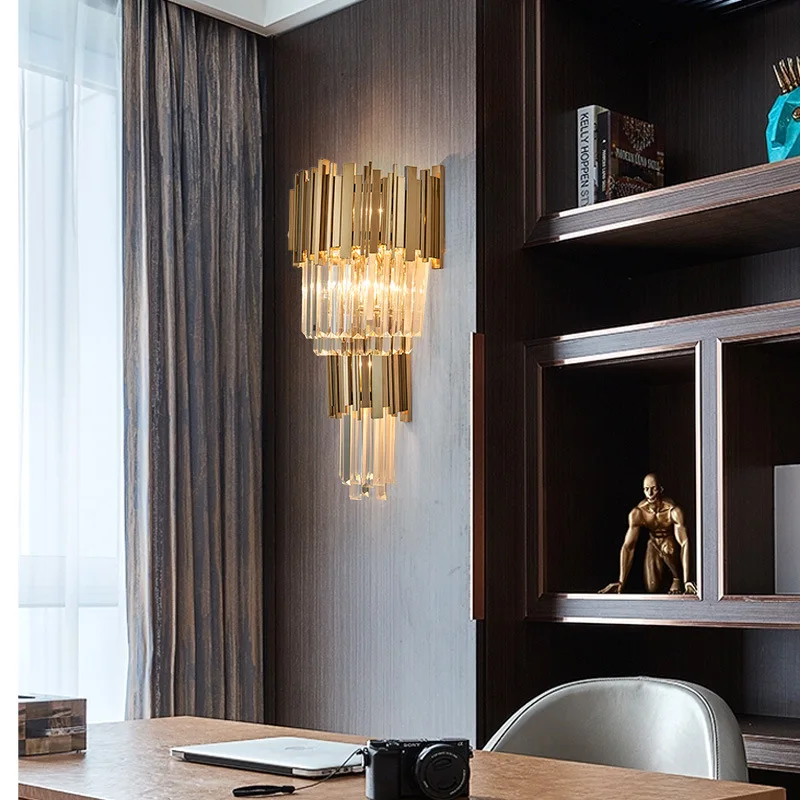 Современная хрустальная настенная лампа для гостиной спальни коридора прохода