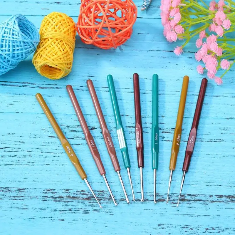 8 шт./компл. набор спиц для ручного шитья спицы металлические вязания крючком