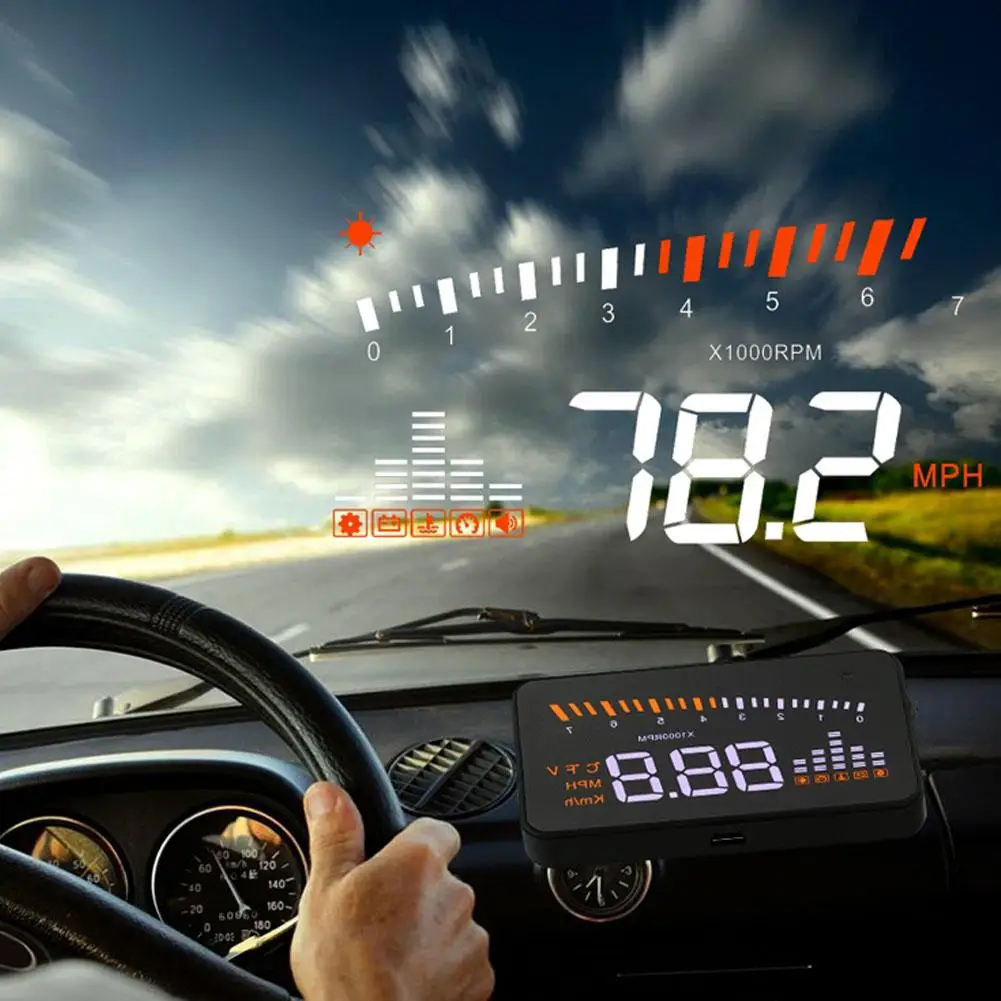 Dragonpad " Автомобиль HUD проектор Дисплей Скорость Предупреждение топлива OBD II Скорость ometer Автомобильный Электрический автомобиль аксессуары