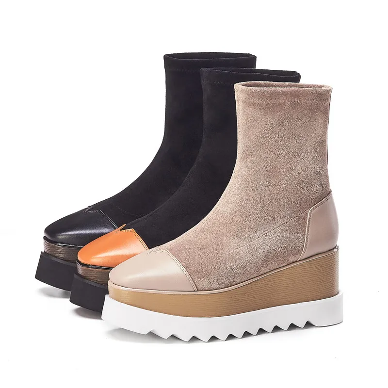 MEMUNIA/женские ботильоны наивысшего качества осенние ботинки из натуральной кожи и