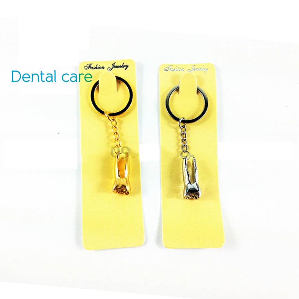 10 pcs Teeth Keychain Dentist Decoration Key Chains Stainless Steel Tooth Model Shape Dental Clinic Gift Accessories