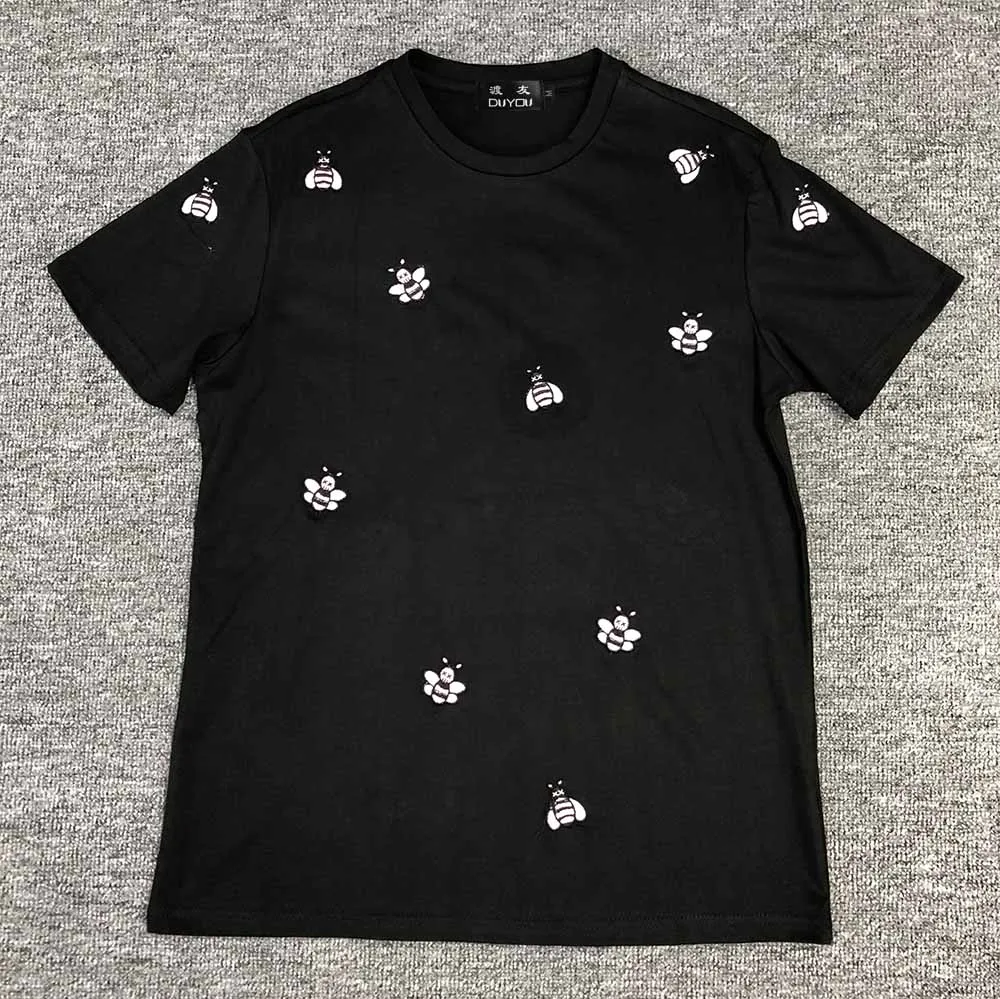 DUYOU 2019 новые летние дизайнерские футболки мужские топы вышивка футболка мужская
