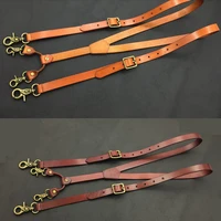 genuine leather suspenders men 1 9cm width 132cm long hook suspender slender vintage