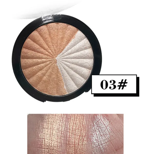 03 Glow Kit хайлайтер макияж Мерцающий Порошок хайлайтер палитра база осветитель изюминка лица Контур Золотой бронзатор - Цвет: 03