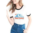 Женская футболка из хлопка, с забавным принтом Twin peaks, Повседневная хипстерская футболка для девушек, уличная одежда, Прямая поставка
