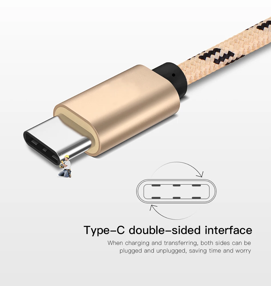 NOHON нейлоновый USB кабель type C для samsung S8 S9 Plus Oneplus 6, быстрая зарядка для Xiaomi5 Mi8 huawei P20, кабели для передачи данных