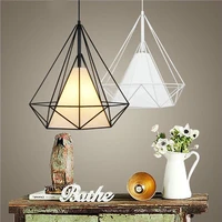 modern scandinavian minimalist bird cage lamp art diamond pyramid pendant light vintage iron pendant rustic light