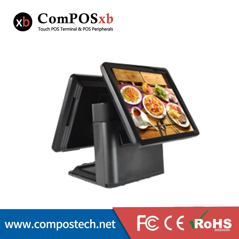 POS1618(D) новый стиль 15 дюймов все в одном двойной сенсорный экран ресторанная