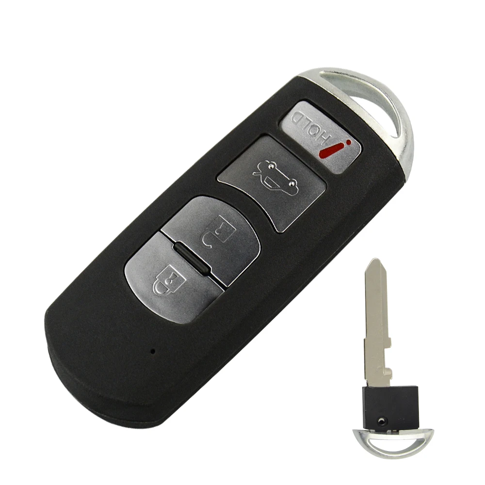 OkeyTech Smart Key Card Shell Fob Cover for Mazda 3 6 CX-5 CX-3 Axela Atenza Red Battery Clip with Emergency Insert Blank Blade