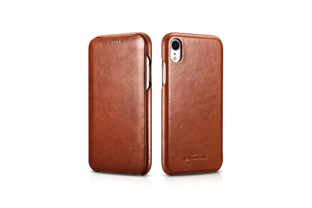 Icarer бренд для iPhone XR чехол из натуральной кожи чехол для телефона s для iPhone XR чехол изогнутый край винтажная Магнитная Застежка чехол-книжка