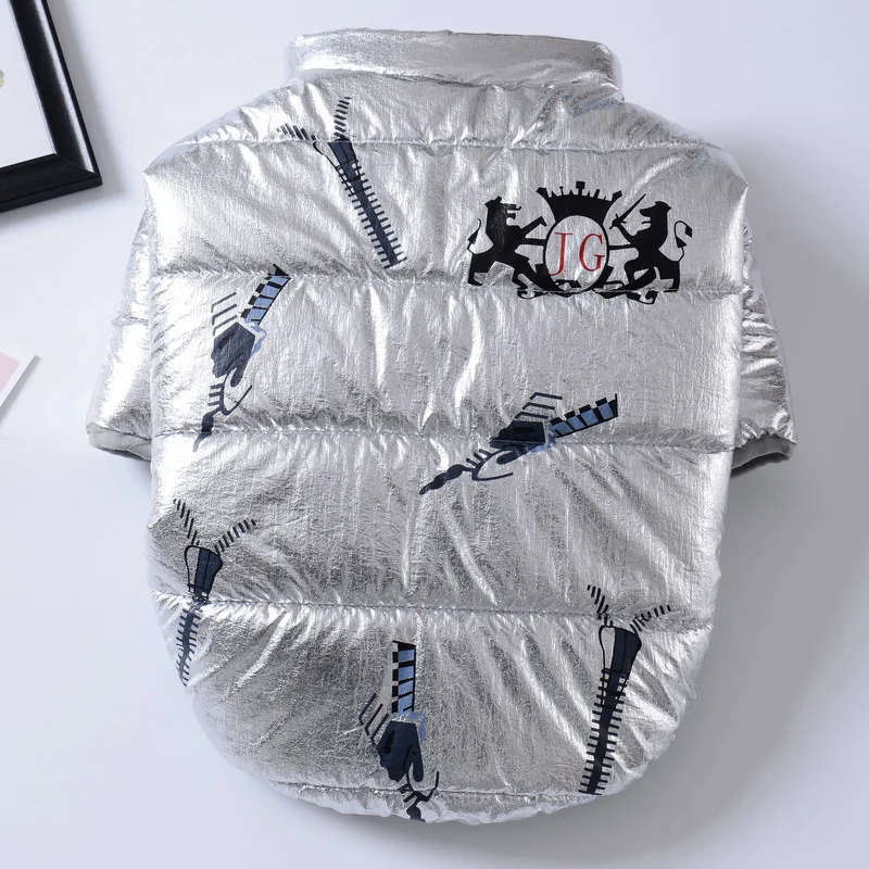 Silver Модная одежда для собак, зимняя куртка для собак, одежда для маленьких и средних собак, французский бульдог, Рождественский костюм для щенков, Ropa Perro - Цвет: Silver