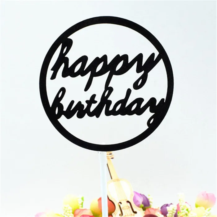 H48 Cake Topper Топпер для торта «С Днем Рождения» первый день рождения мальчик вечерние топперы для кексов Babyshower Девочка аксессуары для выпечки вечерние сувениры топперы для торта - Цвет: H48 Cake Topper