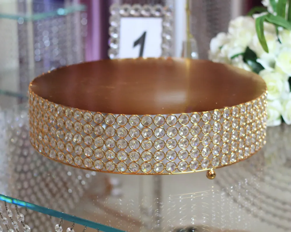 Оптовая продажа 2 шт./лот роскошный круглый кристаллический стенд для торта