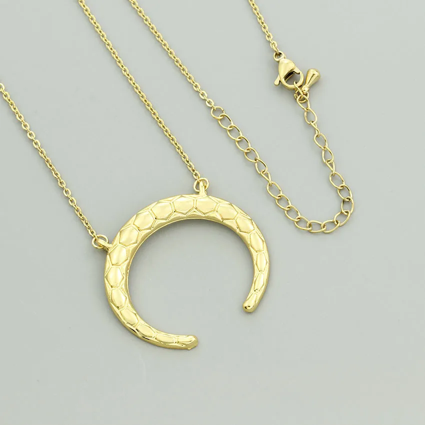 GORGEOUS TALE Black Gun Color Boho Horn Pendant Necklace Women Men Small Chain Tattoo Choker Gold Silver Steampunk Jewelry|bff necklace|statement